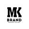 MK letter monogram strong and bold logo