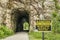 MKT tunnel on Katy Trail at Rocheport, Missouri with a falling rocks warning sign.