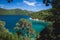 Mljet National Park, Mljet island, view from the top of the isle to the big lake. Croatia