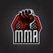 MMA fight logo. Mixed martial arts vector logotype