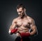 MMA Fighter Preparing Bandages For Training.