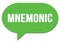 MNEMONIC text written in a green speech bubble