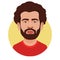 Mo Salah is an professional footballer. Vector image