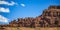 Moab off roading view with dramatic cliffs and sky