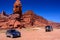 Moab, Utah, USA - June 15, 2015: Jeep on the Shafer Trail road in Canyonlands National Park