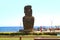 The Moai of Ahu Hotake Ceremonial Platform at Hanga Roa, the main town and harbour of Easter Island, Chile
