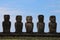 Moai ceremony facility Ahu Tongariki, Easter Island