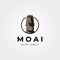 Moai easter island logo vector vintage symbol illustration design