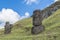 Moai guarding the Rano Raraku volcano