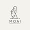Moai national park minimalist line art logo