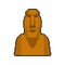 Moai pixel art. Easter Island idol 8 bit. ancient statues. vector illustration