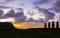 Moai Silhouette at Sunrise, Easter Island