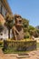 Moai statue on display in front of Fonck Museum, Vina Del Mar, Chile