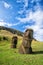 Moai statues in the Rano Raraku Volcano in Easter Island, Chile