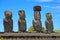 Moai Stone Statues at Rapa Nui - Easter Island