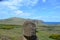 Moais in the slope of Rano Raraku volcano, Rapa Nui Easter Island