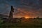 moais in Tongariki at sunrise, Rapa Nui, Easter Island