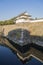 The moat and the corner castle of the famous Osaka Castle