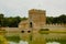 Moat and manor house in the Medieval castle