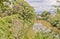 Moat and stone wall of Yamato Koriyama castle, Japan