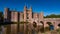 A moated brick castle in Southern England