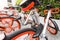 Mobike bicycles, Public bicycle parked in public area for tourists and people interested in borrowing to ride in the city and