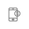 Mobil banking line icon