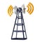 Mobile antena over white