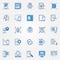 Mobile app development blue creative icons set. Vector signs