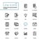 Mobile app development - modern line design icons set