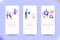 Mobile application design template set for Start Up Launch, Investment and Business Promotion. UI on boarding screens design