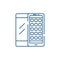 Mobile applications line icon concept. Mobile applications flat  vector symbol, sign, outline illustration.