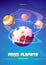 Mobile arcade food planets adventure, galaxy world