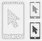 Mobile Arrow Pointer Vector Mesh Carcass Model and Triangle Mosaic Icon