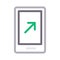 Mobile arrow vector color line icon