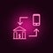 mobile bank neon icon. Elements of web set. Simple icon for websites, web design, mobile app, info graphics