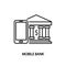 Mobile bank, online line vector icon