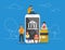 Mobile banking concept illustration