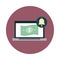 Mobile banking, laptop money banknote digital transaction block style icon