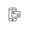 Mobile banking line icon