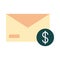 Mobile banking, money envelope payment flat style icon