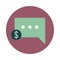 Mobile banking, money message transaction block style icon