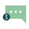 Mobile banking, money message transaction flat style icon