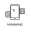 mobile banking outline icon. Element of finance icon for mobile concept and web apps. Thin line mobile banking outline icon can be