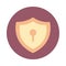Mobile banking, shield protection safe block style icon