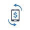 Mobile banking transaction icon