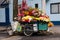 Mobile bicycle flower shop on the streets