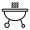 Mobile brazier line icon. Barbeque vector illustration isolated on white. Grill outline style design, designed for web