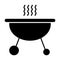 Mobile brazier solid icon. Barbeque vector illustration isolated on white. Grill glyph style design, designed for web