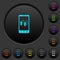 Mobile broker dark push buttons with color icons